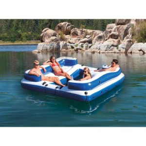 ... Oasis Island Inflatable Lake & River Seated Floating Water Lounge Raft