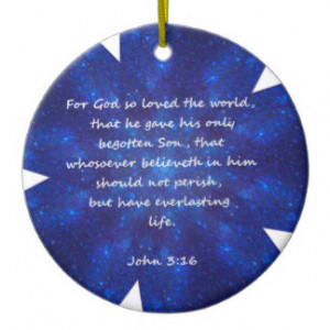 Starry Night John 3:16 Bible Quote Ornaments
