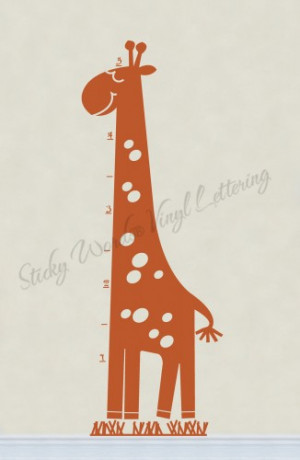 Height Giraffe 23x64 Vinyl Lettering Wall Quotes Words Sticky Art