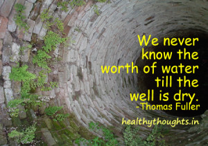 inspirational quotes-We never know the worth of water till the well is ...