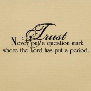 TRUST Inspirational Christian Wall Quote
