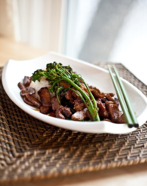 Seitan and Broccolini with Clementine Teriyaki #Cake