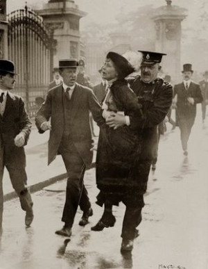 Alice Paul being dragged by the police
