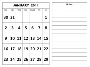 A1+Black+and+White+Calendar+Planner+2011+January.jpg