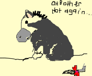 Eeyore loses his tail (again)