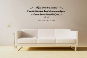 If You Live To Be A Hundred - Winnie The Pooh Quote - Vinyl Wall Art ...