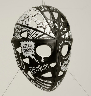 Jason Mask Decorated with Famous Horror Movie Quotes