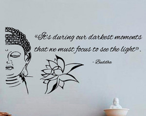 Wall Decals Buddha Quote ... We Must Focus To See The Light Lotus Home ...
