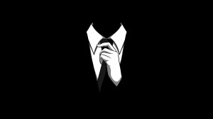 Anonymous black tie monochrome black background wallpaper background