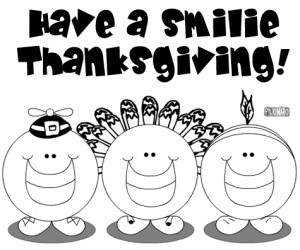 Coloring Fun: Thanksgiving Smilies