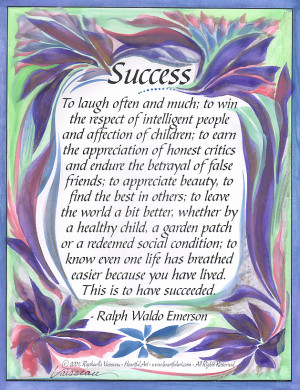 Success Ralph Waldo Emerson poster (8x11) - Heartful Art by Raphaella ...