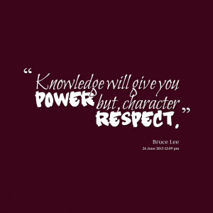 Knowledge And Character...