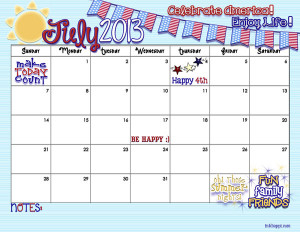 Month Of July 2013 Calendar July 2013 calendar from