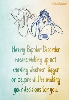 Bipolar quote: Having Bipolar Disorder means waking up not knowing ...