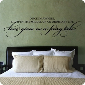 Quote above bed