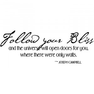 Follow Your Bliss Wall Sticker Life Quote Wall Decal Art gallery image