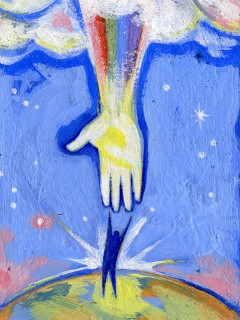 Divine Intervention Wallpaper 240x320 god, hand, man,