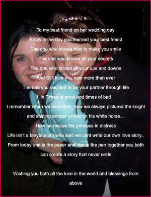 To my best friend on her wedding day...*