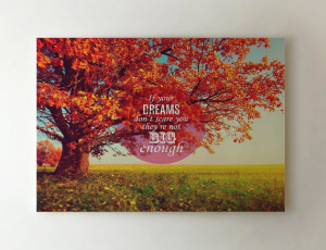Autumn Tree Inspirational Quote Canvas Art, Motivational Wall Decor ...