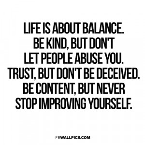 Life Is About Balance Advice Quote Picture
