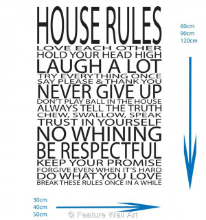 about HOUSE RULES... Family Love Vinyl Art Wall Stickers Quotes ...