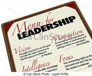 Menu for Leadership Qualities Desirable in Manager Leader - csp9114794