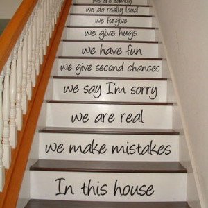... house - STAIR CASE - Art Wall Decals Wall Stickers Vinyl Decal Quote