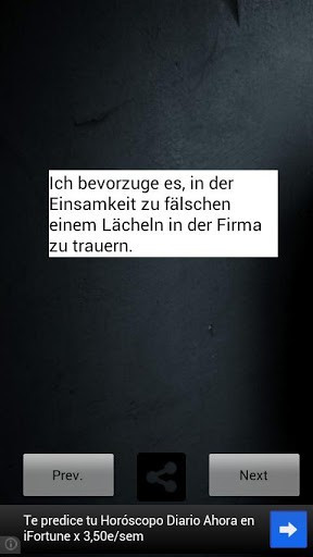 Ver maior - captura de tela Frases tristes - Alemão para Android