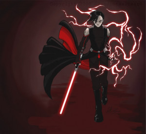 Weapon: classic red sith single bladed lightsaber plus his dead ...