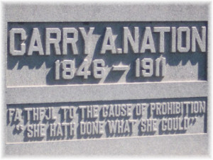 Carrie Nation tombstone