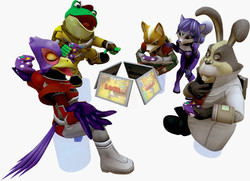 Team Star Fox playing one of their