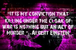 Albert Einstein Quote about War (Purple ver) by icu8124me