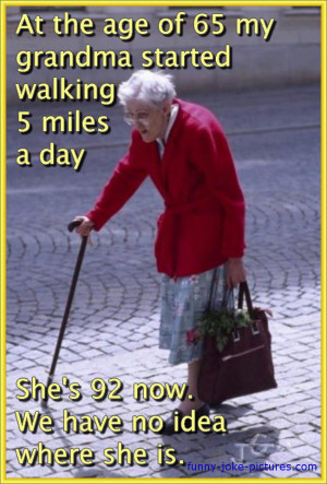 Funny Walking Grandma Missing Meme