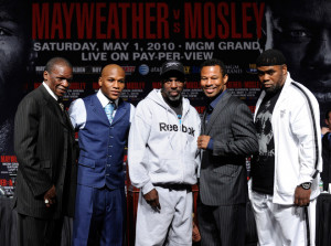 , boxer Floyd Mayweather Jr., his trainer and uncle Roger Mayweather ...