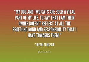 My dog and two cats are such a vital part of my life. To say that I am ...
