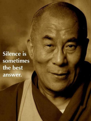 Silence - you don't always have to defend yourself with words ...