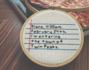 Twin Peaks Dale Cooper Quote Handma de Cross Stitch 4