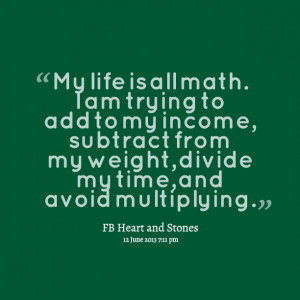Quotes Picture: my life is all math i am trying to add to my income ...