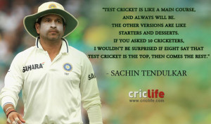 Sachin Tendulkar: Test cricket is like a main course...