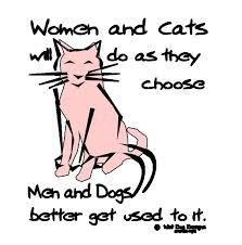 women & cats; men & dogs