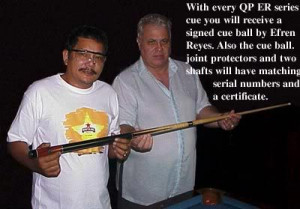 Pool Cues of Efren Bata Reyes! A Follow-Up Post!