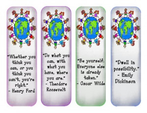 Inspirational Bookmark With Quote