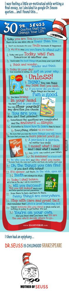 Dr. Seuss quotes. Love it. More
