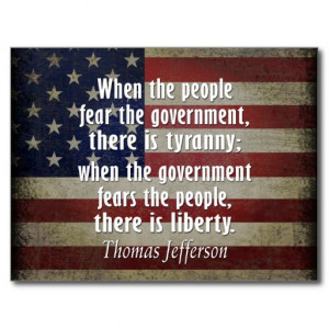 Thomas Jefferson Quote on Liberty and Tyranny Postcard