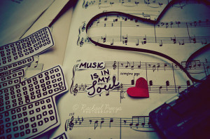 hearts, life, music, music is in my soul, music notes, quote, red ...