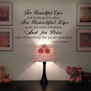 Audrey Hepburn Quote - For beautiful eyes look for the good in others ...