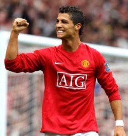 Cristiano Ronaldo playing for Manchester United/Man United