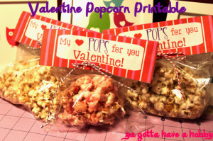 Valentine Popcorn Printable & Recipes from Ya Gotta Have a Hobby