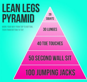 Lean legs pyramid. Work your way from the top to bottom, then from ...