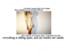 cute, falling apart, magic, no ones, numb, quote, quotes, sad, sayings ...